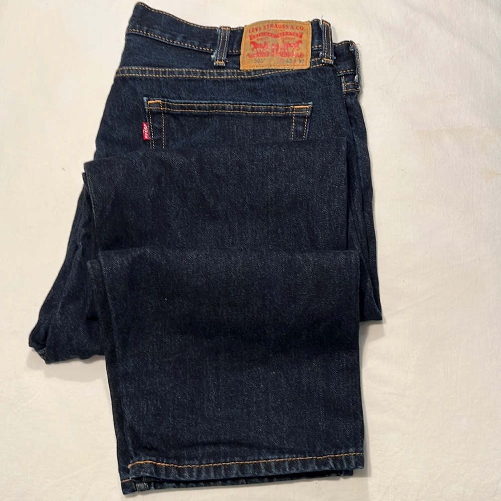 Levi 505 Jeans Size 42/30 Dark Blue Denim